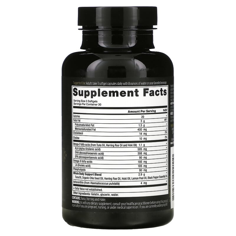 Dr. Axe / Ancient Nutrition, Ancient Omegas, Whole Body, 1,000 mg, 90 Softgels 816401022110