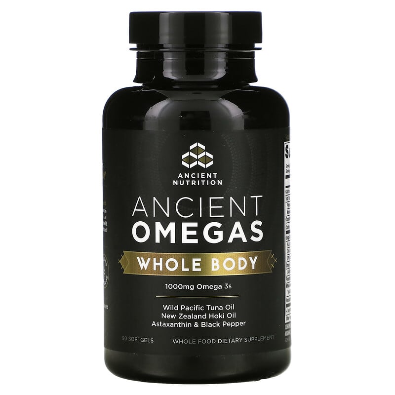 Dr. Axe/Ancient Nutrition Ancient Omegas Whole Body 1,000 mg 90 Softgels 816401022110