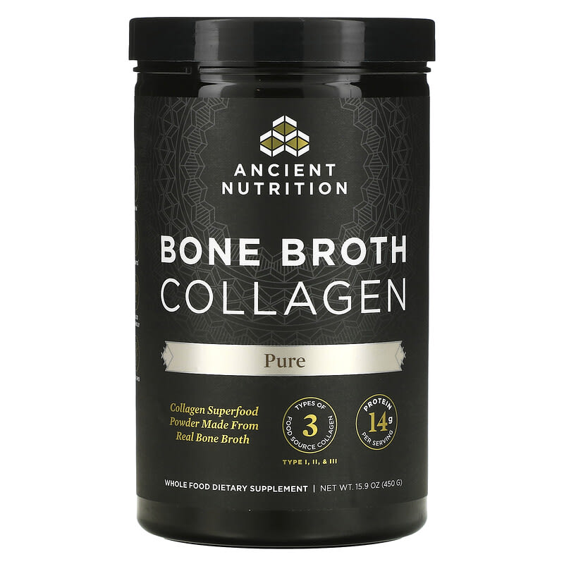 Dr. Axe/Ancient Nutrition Bone Broth Collagen Pure 15.9 oz (450 g) 816401020048