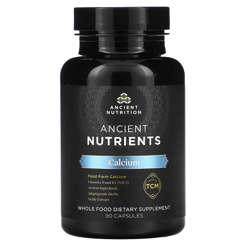 Dr. Axe / Ancient Nutrition, Calcium, 90 Capsules 816401023315