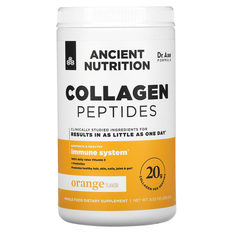 Dr. Axe/Ancient Nutrition Collagen Peptides Orange 9.02 oz (255.6 g) 816401025692