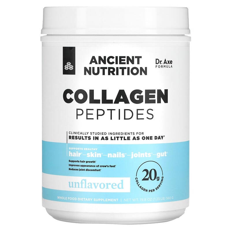 Dr. Axe/Ancient Nutrition Collagen Peptides Unflavored 19.8 oz (560 g) 816401025982