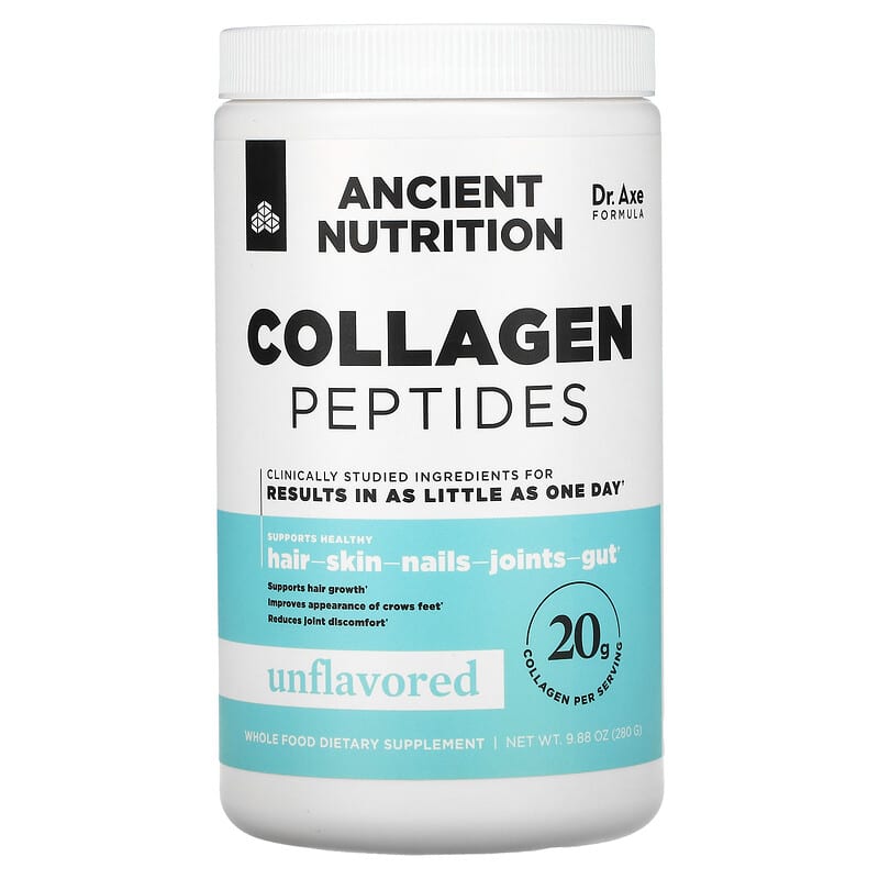 Dr. Axe/Ancient Nutrition Collagen Peptides Unflavored 9.88 oz (280 g) 816401025678