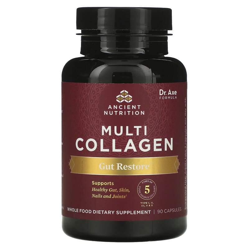Dr. Axe/Ancient Nutrition Multi Collagen Gut Restore 90 Capsules 816401025142