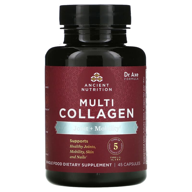 Dr. Axe/Ancient Nutrition Multi Collagen Joint + Mobility 45 Capsules 816401025159