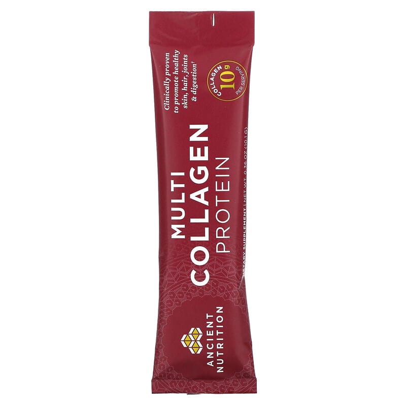 Dr. Axe / Ancient Nutrition, Multi Collagen Protein, 40 Single Stick Packets, 0.36 oz (10.1 g) Each 858109006320