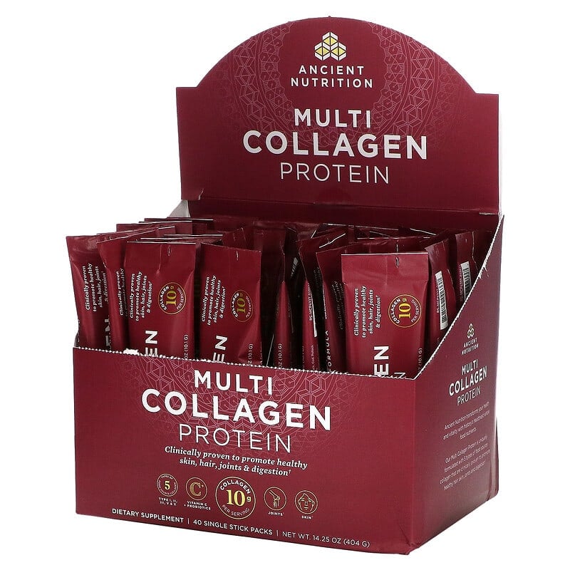 Dr. Axe/Ancient Nutrition Multi Collagen Protein 40 Single Stick Packets 0.36 oz (10.1 g) Each 858109006320