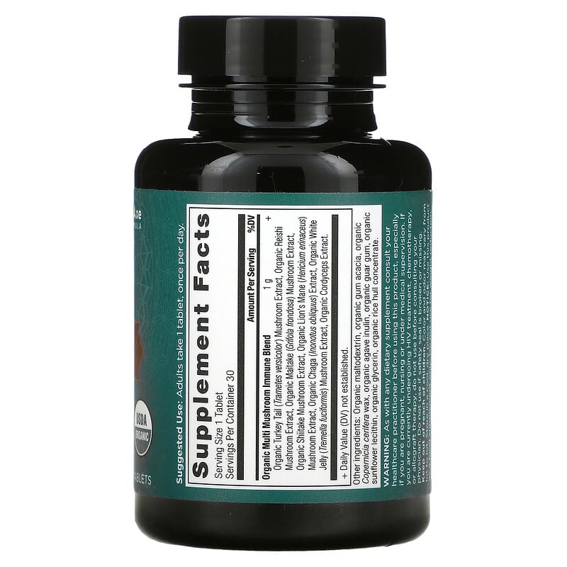 Dr. Axe / Ancient Nutrition, Multi Mushroom, Daily Immune Defense, 30 Tablets 816401025548