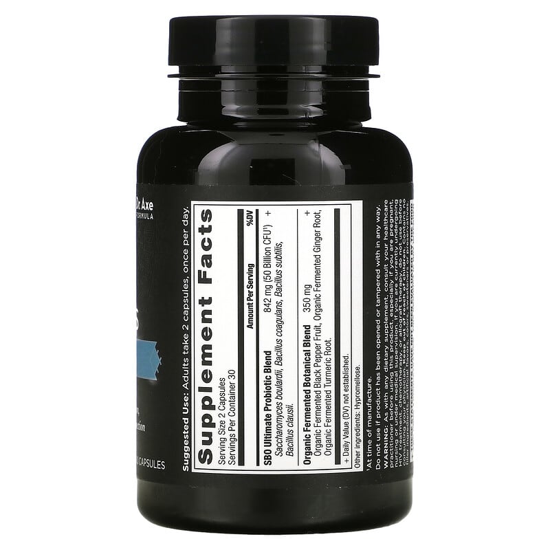 Dr. Axe / Ancient Nutrition, SBO Probiotics, Ultimate, 50 Billion CFU, 60 Capsules 816401024756