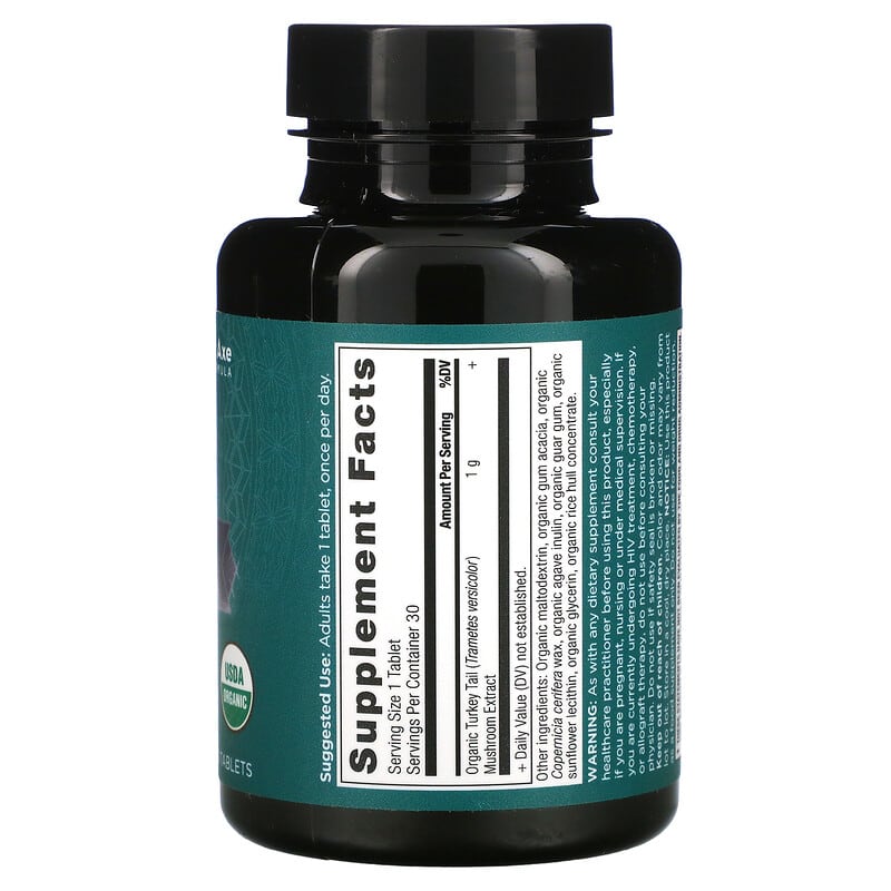 Dr. Axe / Ancient Nutrition, Turkey Tail, Immune System Balance, 30 Tablets 816401025517