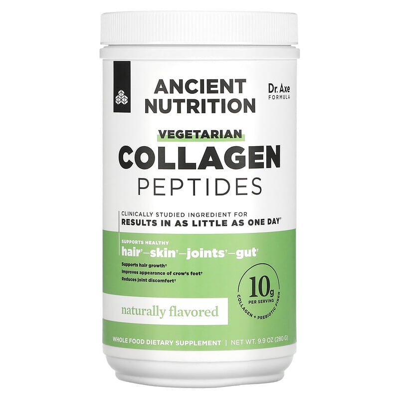 Dr. Axe/Ancient Nutrition Vegetarian Collagen Peptides Naturally Flavored 9.9 oz (280 g) 816401026026