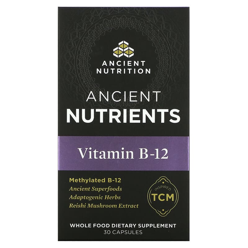 Dr. Axe/Ancient Nutrition Vitamin B-12 30 Capsules 816401023353