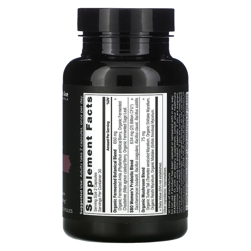 Dr. Axe / Ancient Nutrition, Women's SBO Probiotics, 25 Billion CFU, 60 Capsules 816401025418