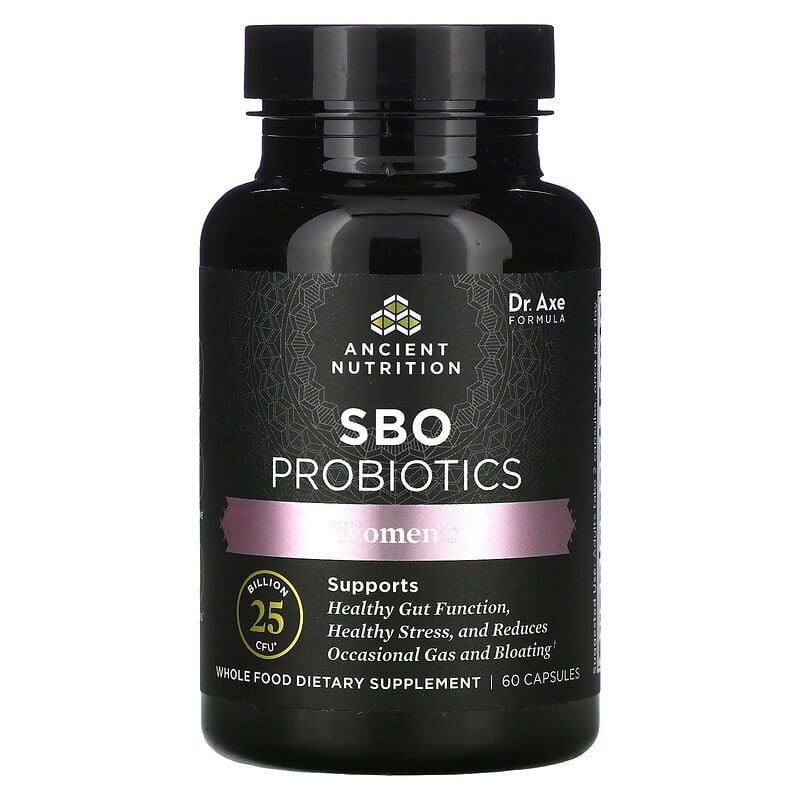 Dr. Axe/Ancient Nutrition Women's SBO Probiotics 25 Billion CFU 60 Capsules 816401025418
