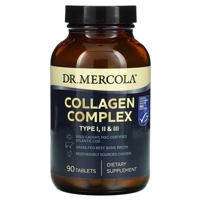Dr. Mercola Collagen Complex Type I II & III 90 Tablets 810487038386