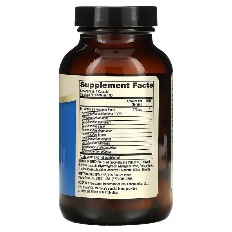 Dr. Mercola, Complete Probiotics, 70 Billion CFU, 90 Capsules 813006013178