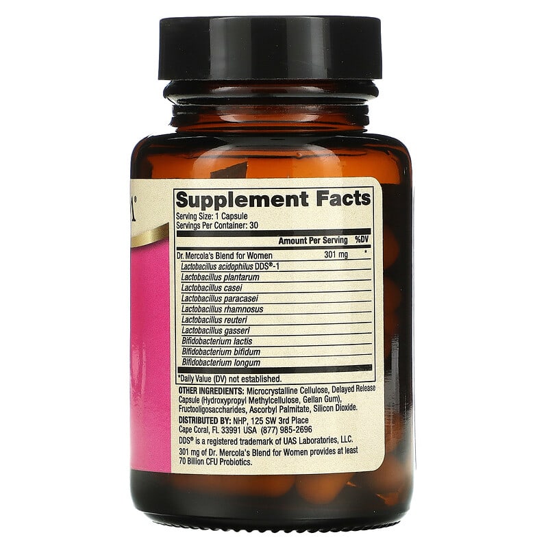 Dr. Mercola, Complete Probiotics for Women, 70 Billion CFU, 30 Capsules 813006019125