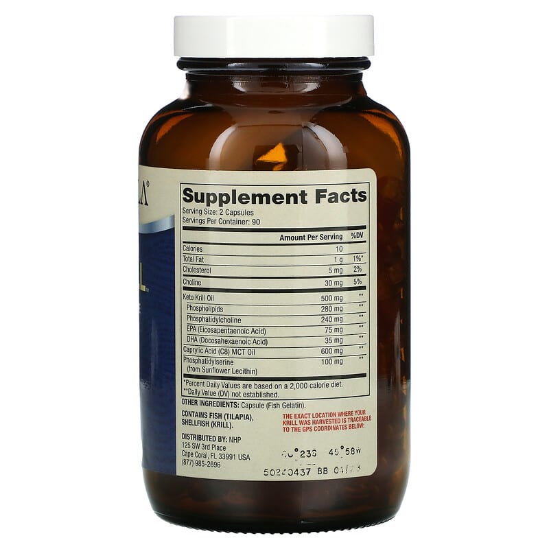 Dr. Mercola, Keto Krill with Choline & Serine Phospholipids, 180 Capsules 810487031981