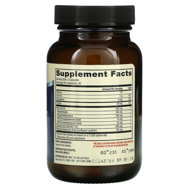 Dr. Mercola, Keto Krill with Choline & Serine Phospholipids, 60 Capsules 810487031974
