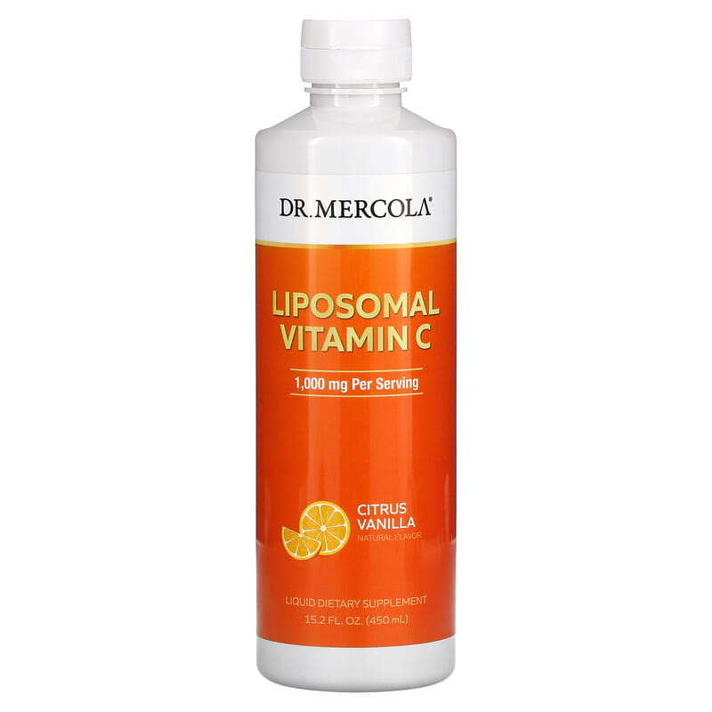 Dr. Mercola Liposomal Vitamin C Citrus Vanilla 1,000 mg 15.2 fl oz (450 ml) 810487039314