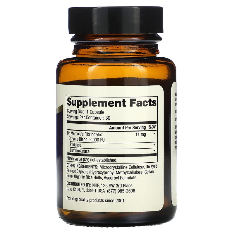 Dr. Mercola, Lumbrokinase Enzymes, 30 Capsules 810487031998