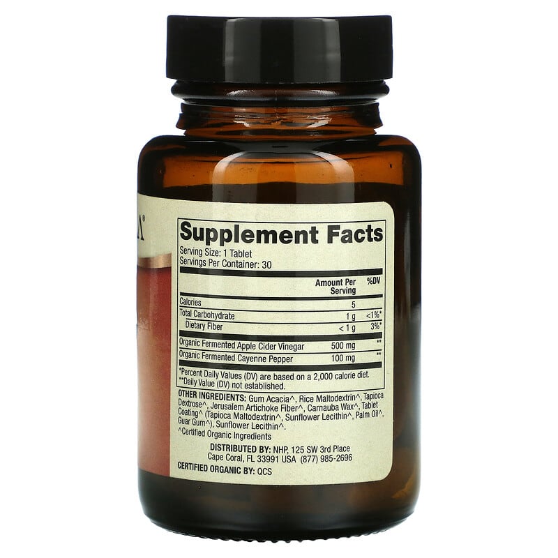 Dr. Mercola, Organic Fermented Apple Cider Vinegar and Cayenne, 30 Tablets 810487032346