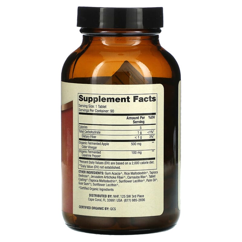 Dr. Mercola, Organic Fermented Apple Cider Vinegar and Cayenne, 90 Tablets 810487032353