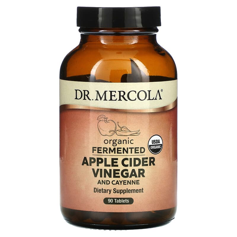 Dr. Mercola Organic Fermented Apple Cider Vinegar and Cayenne 90 Tablets 810487032353