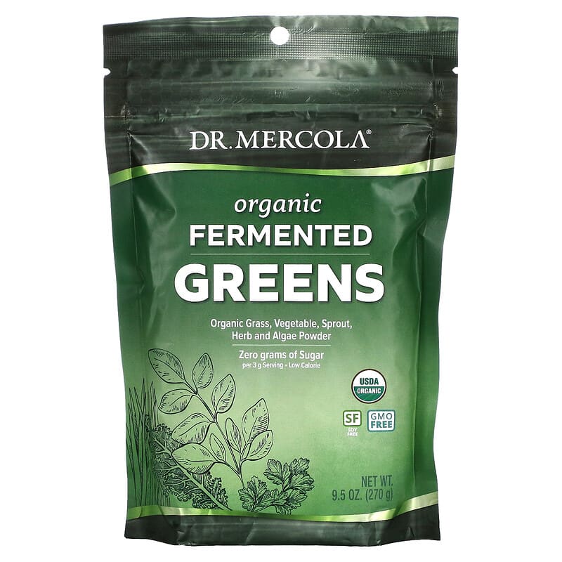 Dr. Mercola Organic Fermented Greens 9.5 oz (270 g) 810487032049