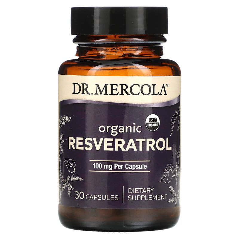 Dr. Mercola Organic Resveratrol 100 mg 30 Capsules 810094210885