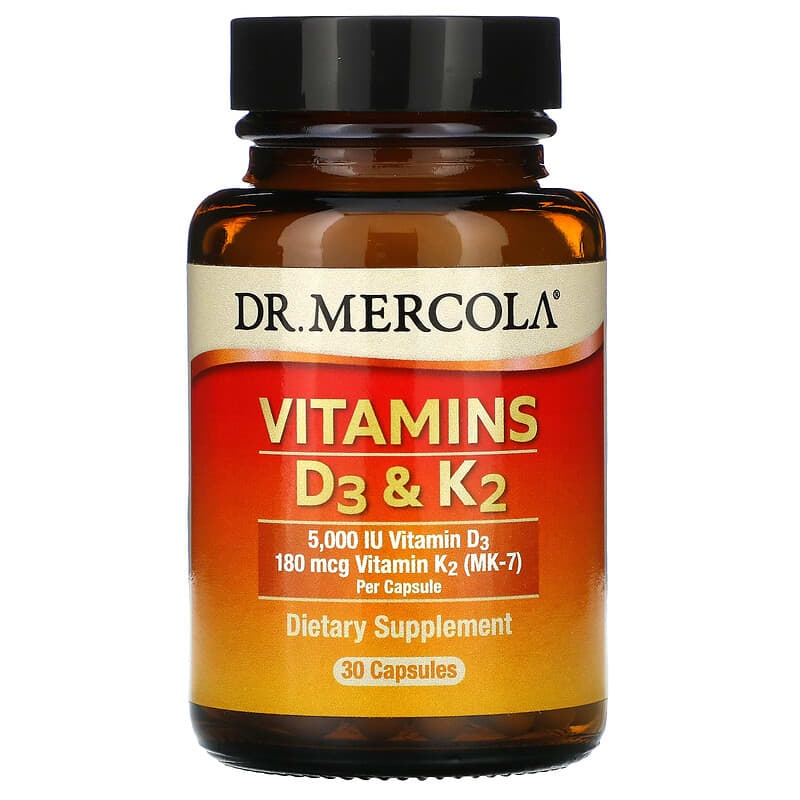 Dr. Mercola Vitamins D3 & K2 30 Capsules 813006016919