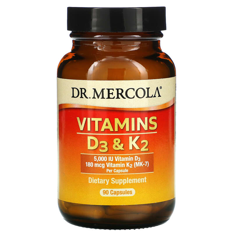 Dr. Mercola Vitamins D3 & K2 90 Capsules 813006019965