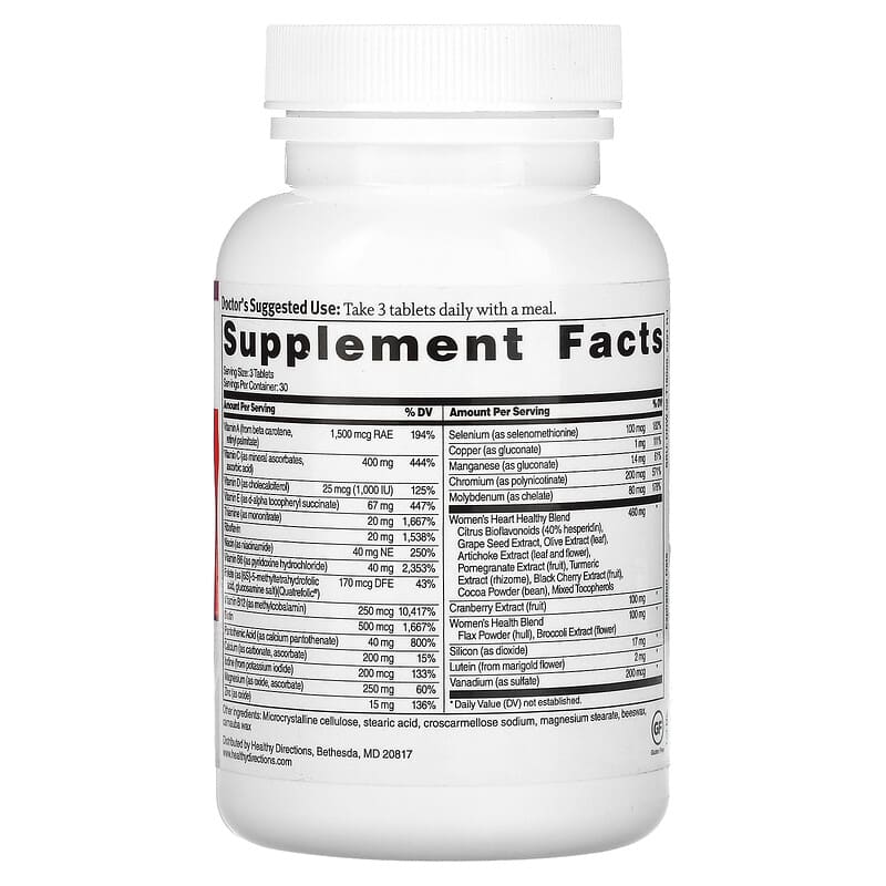 Dr. Sinatra, Heart Healthy Multivitamin, Women, 90 Tablets 678829203034