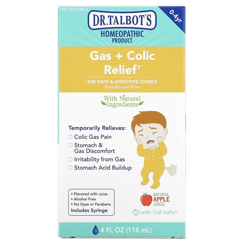 Dr. Talbot's Gas + Colic Relief 0-4 yr Natural Apple Juice 4 fl oz (118 ml) 370797300004
