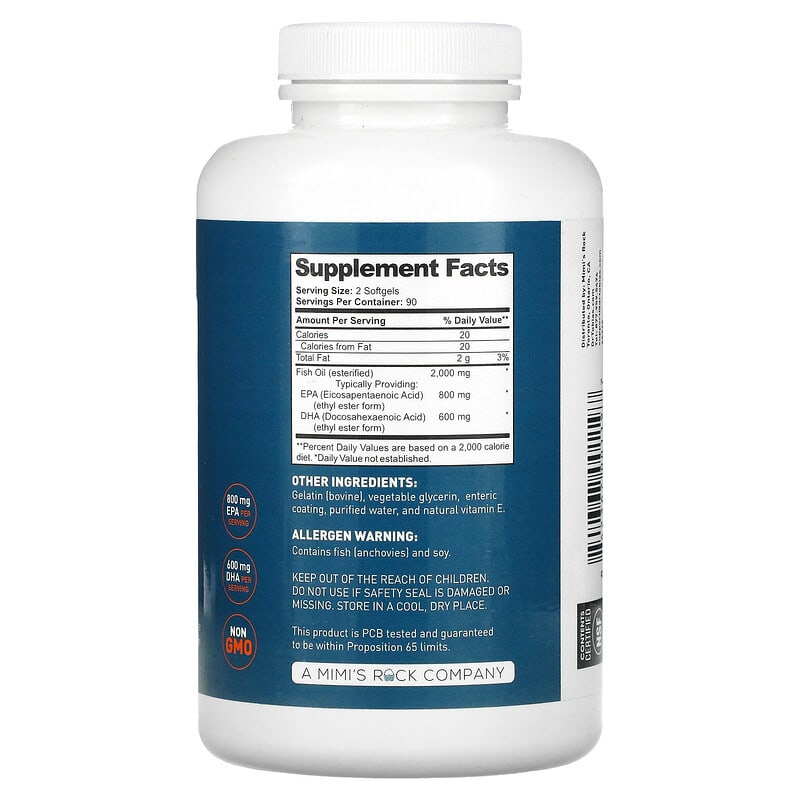 Dr. Tobias, Omega 3 Fish Oil, Triple Strength, 180 Softgels 842367001197