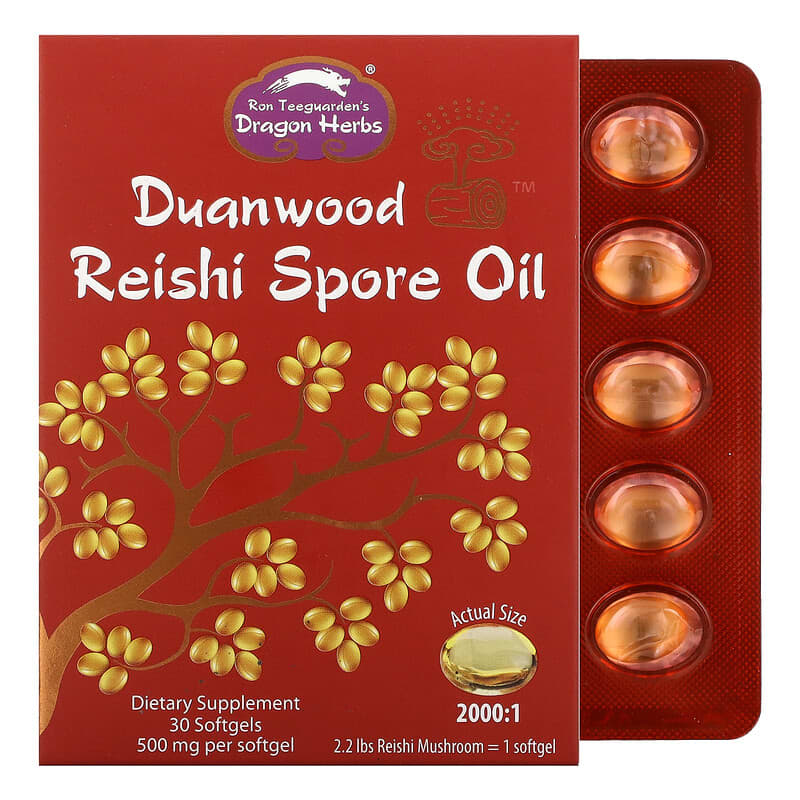 Dragon Herbs (Ron Teeguarden) Duanwood Reishi Spore Oil 500 mg 30 Softgels 679372005885