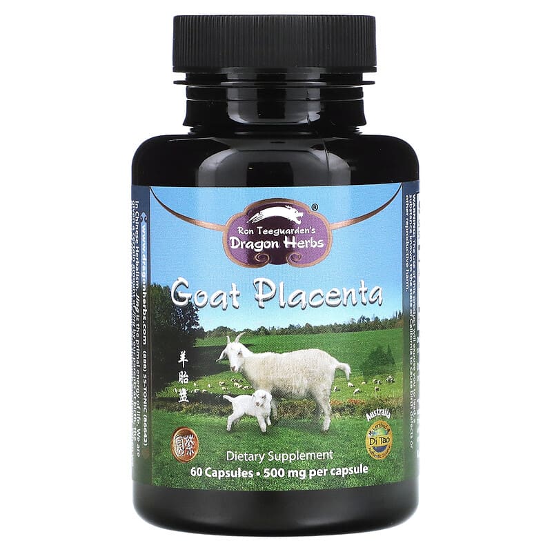 Dragon Herbs (Ron Teeguarden) Goat Placenta 250 mg 60 Capsules 679372005175