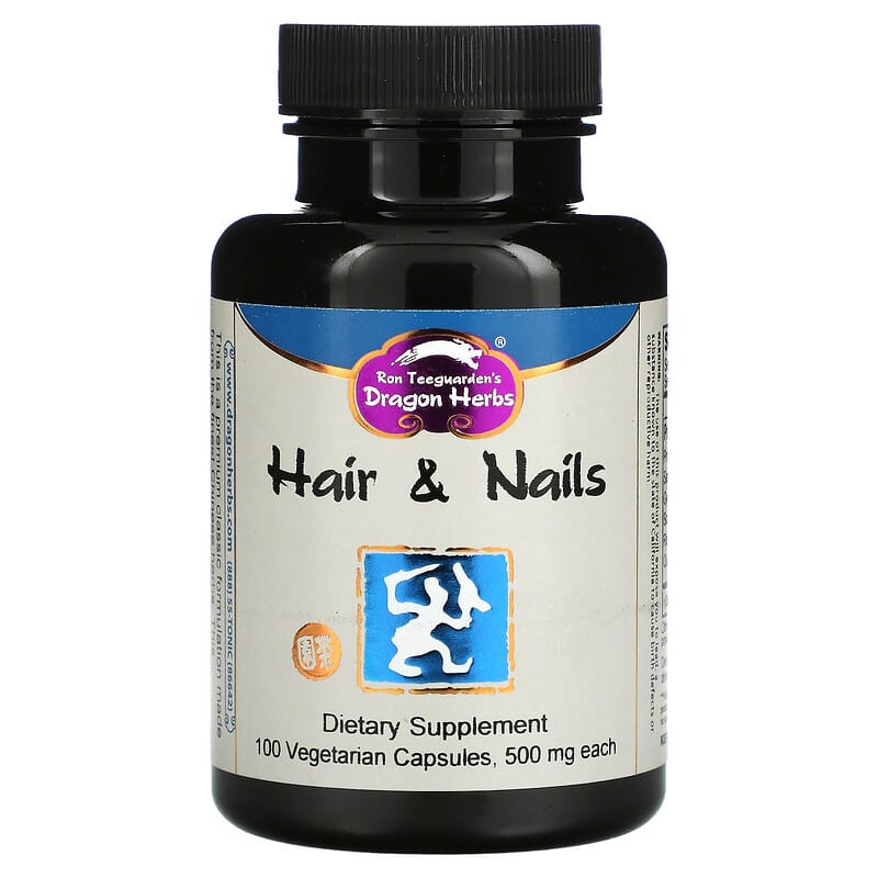 Dragon Herbs (Ron Teeguarden) Hair & Nails 500 mg 100 Vegetarian Capsules 679372002242