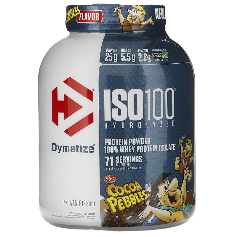 Dymatize ISO100 Hydrolyzed 100% Whey Protein Isolate Cocoa Pebbles 5 lb (2.3 kg) 705016353446