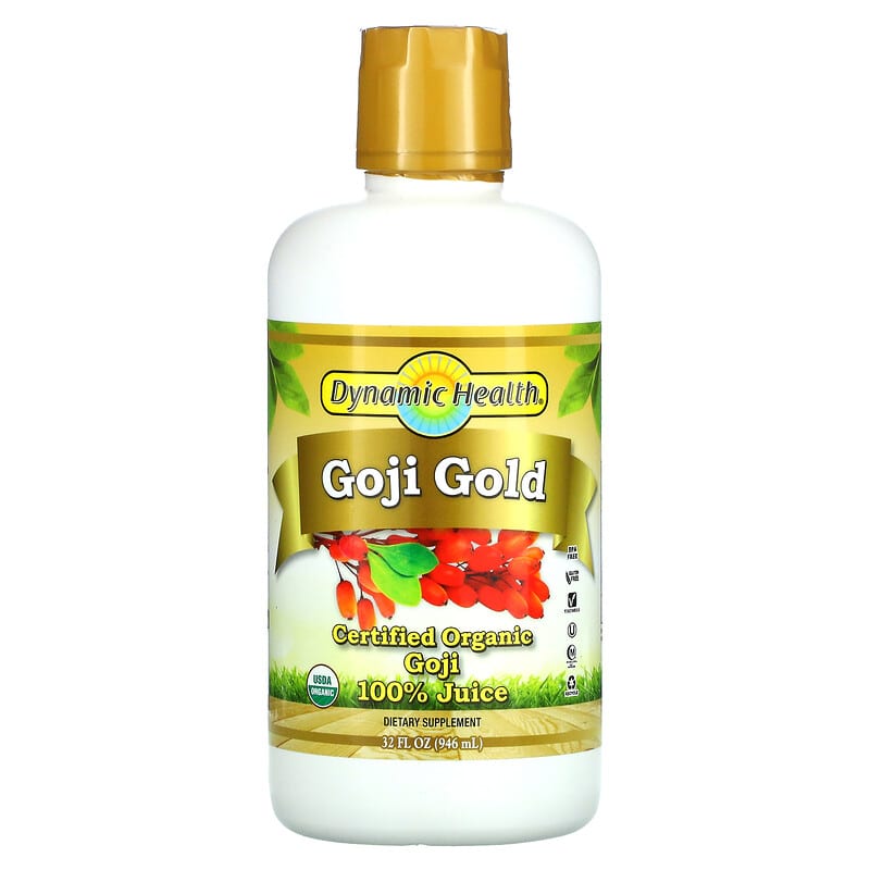 Dynamic Health Certified Organic Goji Gold 100% Juice 32 fl oz (946 ml) 790223100709