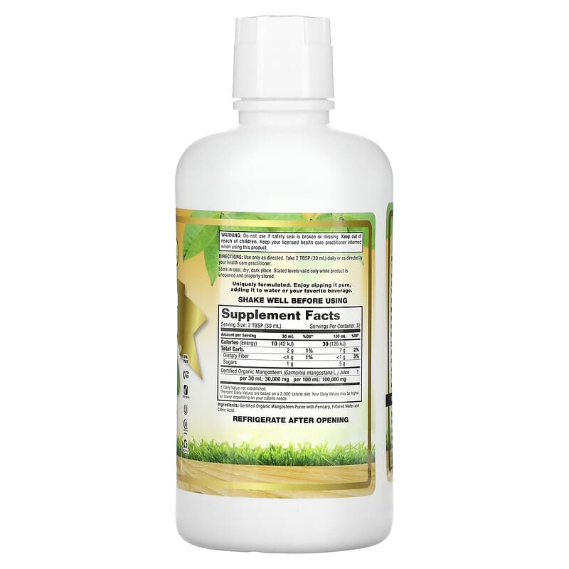 Dynamic Health, Certified Organic Mangosteen Gold, 100% Juice, 32 fl oz (946 ml) 790223100723