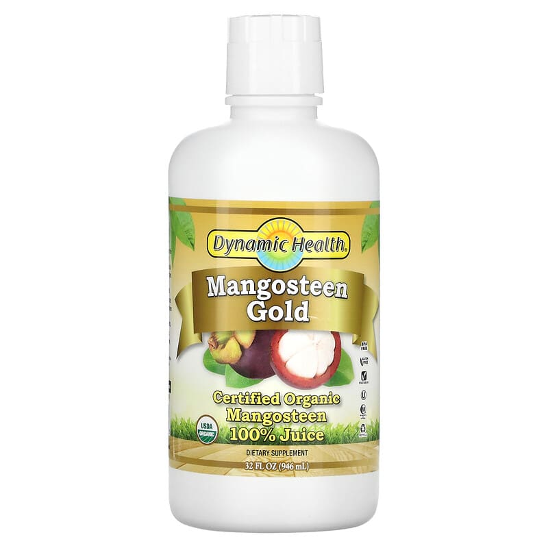 Dynamic Health Certified Organic Mangosteen Gold 100% Juice 32 fl oz (946 ml) 790223100723