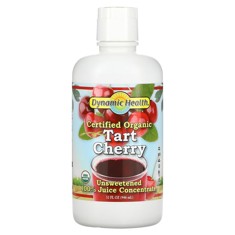 Dynamic Health Certified Organic Tart Cherry 100% Juice Concentrate Unsweetened 32 fl oz (946 ml) 790223101843