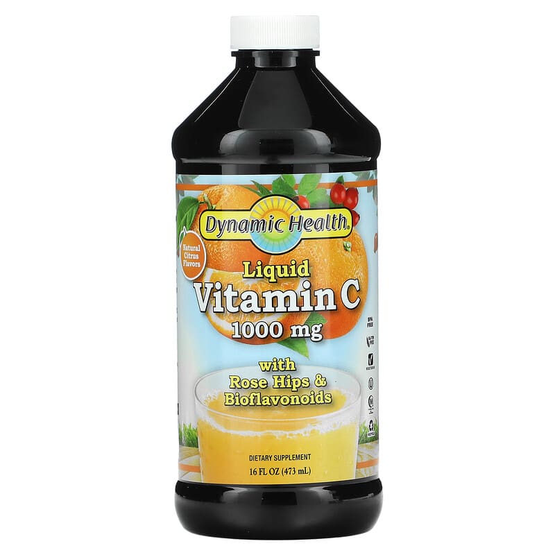 Dynamic Health Liquid Vitamin C Natural Citrus  1,000 mg 16 fl oz (473 ml) 790223100396