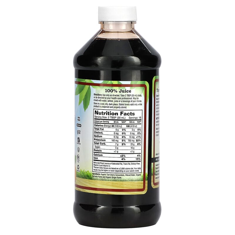 Dynamic Health, Tart Cherry Turmeric & Ginger Tonic, 16 fl oz (473 ml) 790223102147