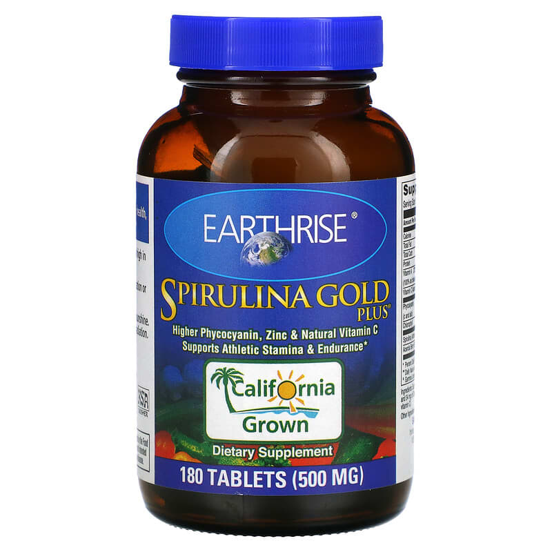 Earthrise Spirulina Gold Plus 500 mg 180 Tablets 32602846281