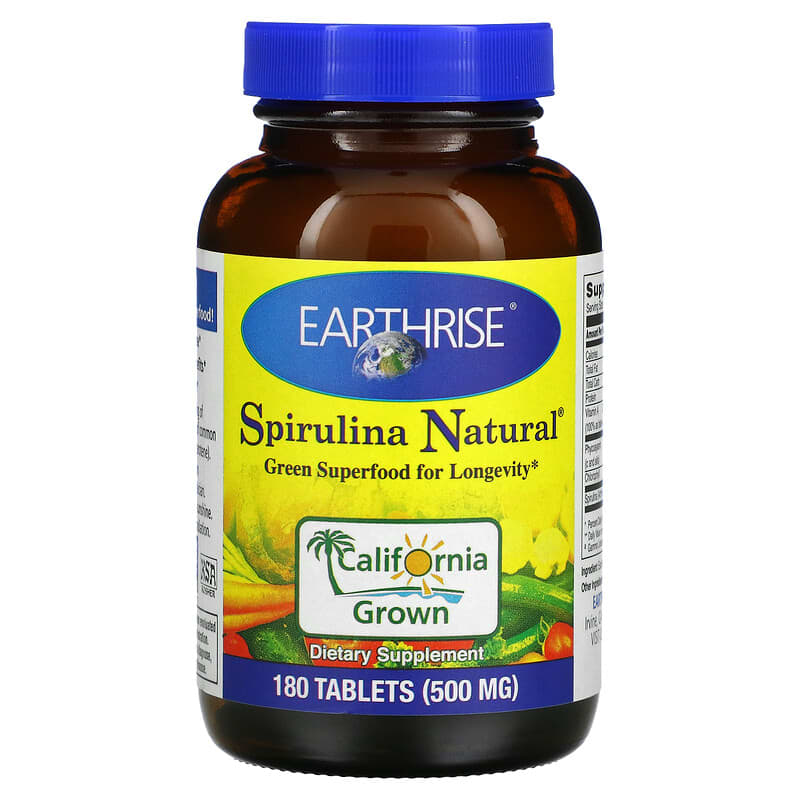 Earthrise Spirulina Natural 500 mg 180 Tablets 32602120008