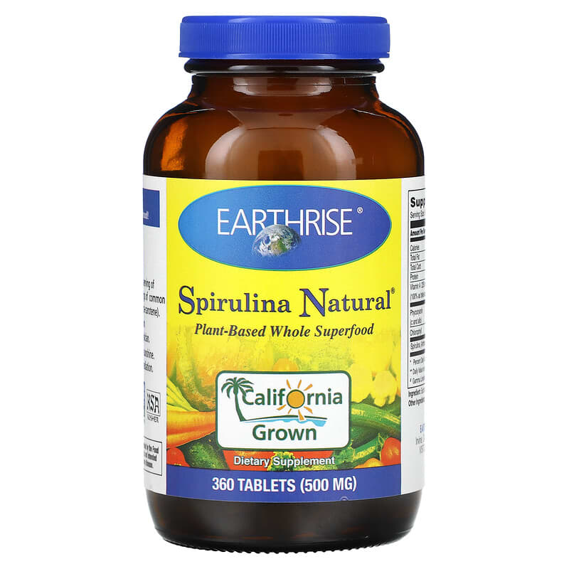 Earthrise Spirulina Natural 500 mg 360 Tablets 32602125003