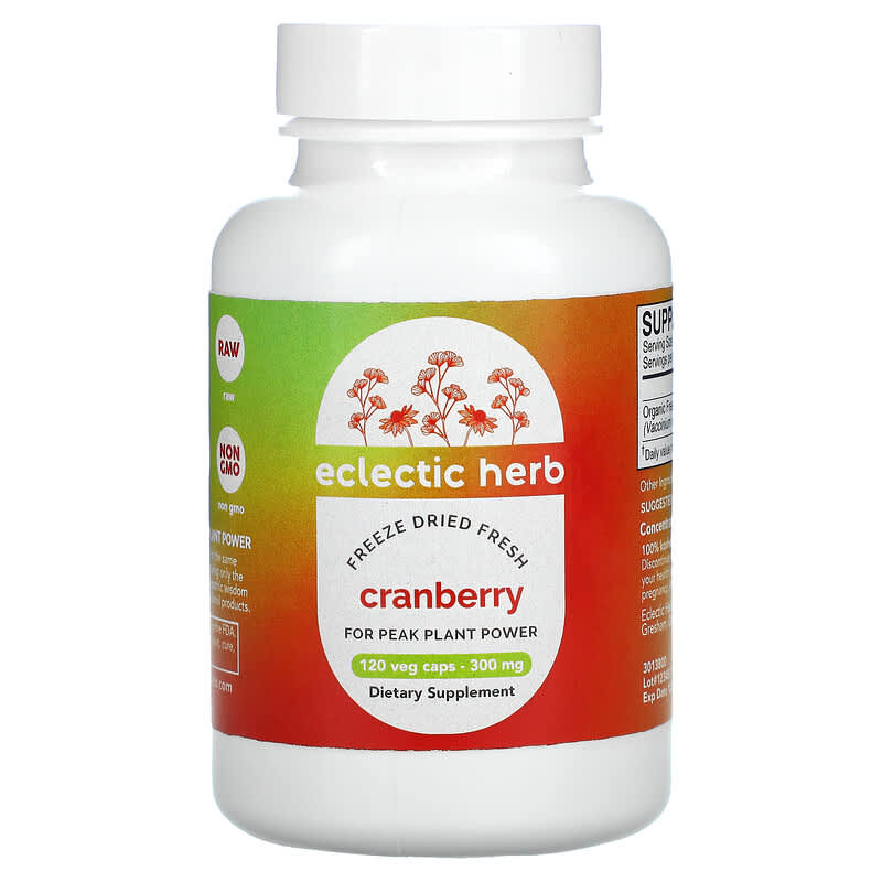 Eclectic Institute Freeze Dried Fresh Cranberry 300 mg 120 Veg Caps 23363301386
