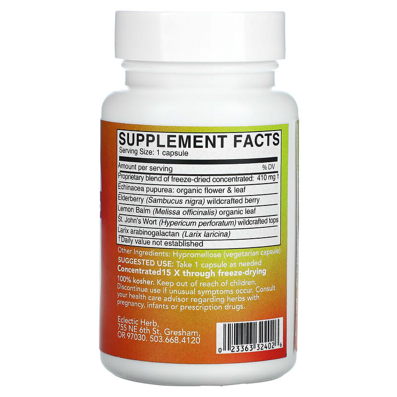 Eclectic Institute, Freeze Dried Fresh, Immune Support, 410 mg, 45 Veg Caps 23363324026